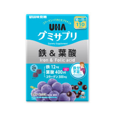 日本製造  - UHA Gummy Supplement Iron + Folic Acid (鉄+葉酸) 220 粒