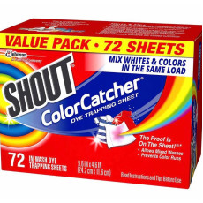 美國直送 - Johnson Shout ColorCatcher Dye-Trapping Sheet Value Pack 72 sheets