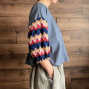 日本直送 - 米索尼風格 針織袖上衣