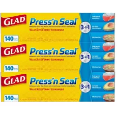 美國製造 - 佳能 GLAD Press n seal 超強黏力保鮮紙 140呎 一套三卷